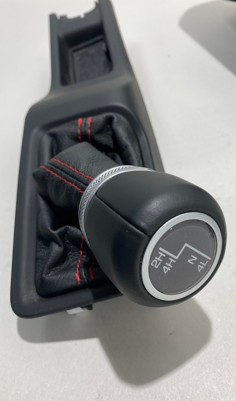 2020-2023 Jeep Gladiator Rubicon Automatic Shift Knob w/ Boot / Transfer Case Knob / Red Stitching / JT002