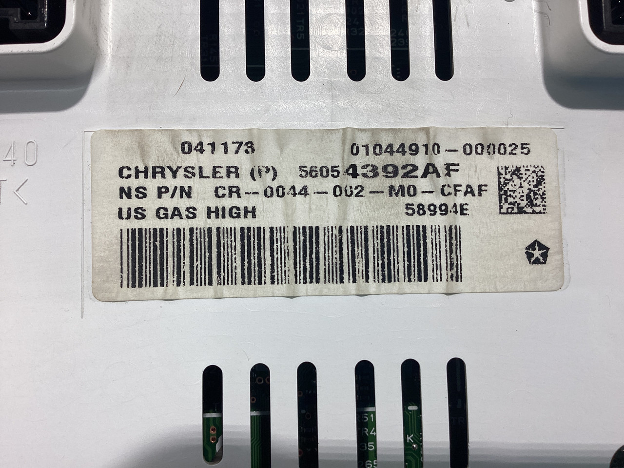 2016-2017 Jeep Wrangler JK Instrument Gauge Cluster / 56054392AF / JK012