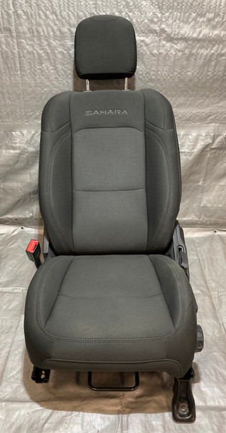 2018-2021 Jeep Wrangler JL Unlimited 4DR Sahara Driver Side Front Black Cloth Seat / JL007