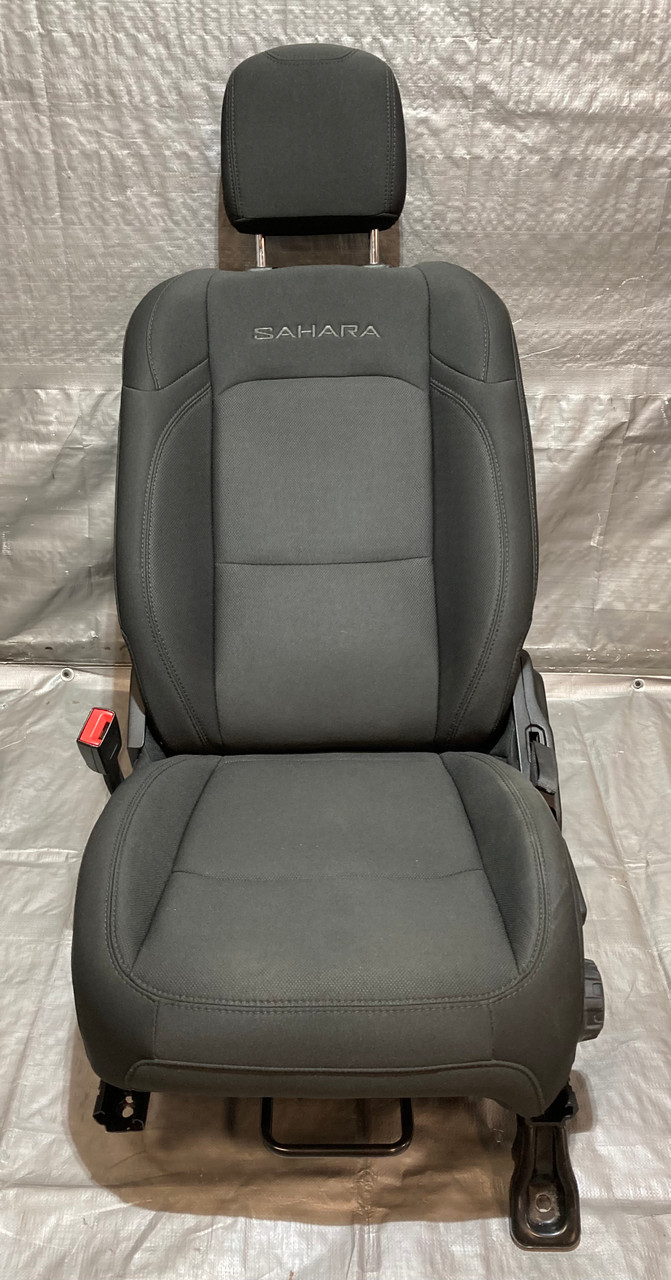 2018-2021 Jeep Wrangler JL Unlimited 4DR Sahara Driver Side Front Black Cloth Seat / JL007