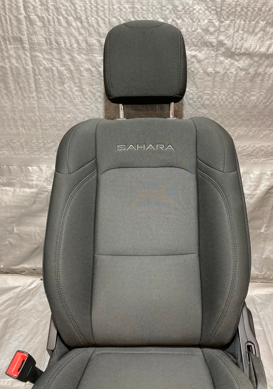 2018-2021 Jeep Wrangler JL Unlimited 4DR Sahara Driver Side Front Black Cloth Seat / JL007