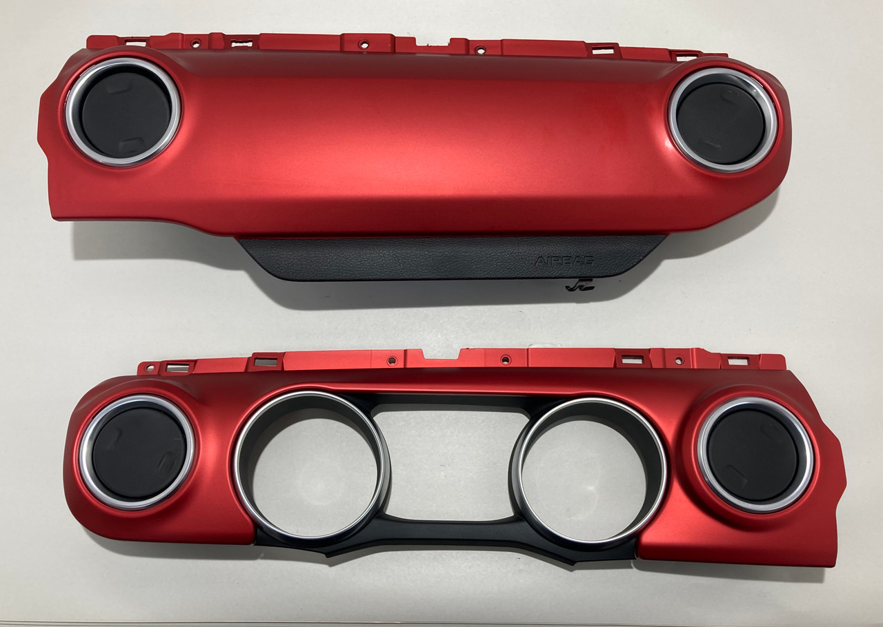 2018-2023 Jeep Wrangler JL Rubicon Cluster Surround / Passenger Dashboard Trim Panels / Red / JL009