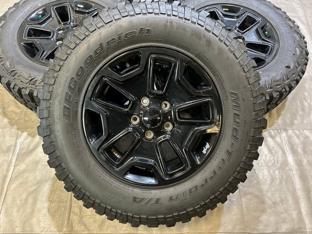2007-2024 Jeep Wrangler Willy's 17" Gloss Black Wheels Rims w/ Tires / Set of 5 / JK012