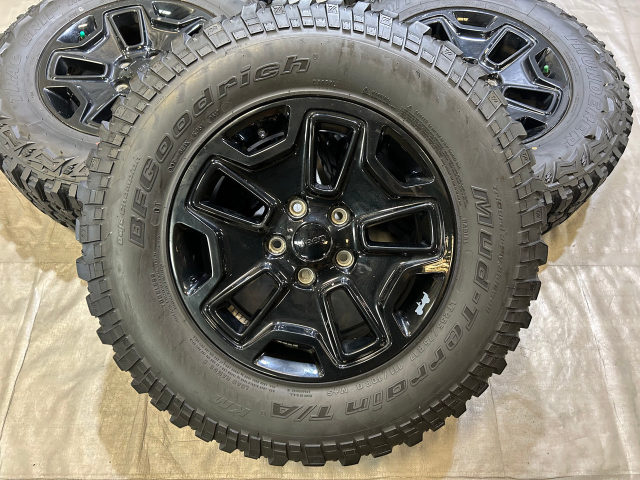 2007-2024 Jeep Wrangler Willy's 17" Gloss Black Wheels Rims w/ Tires / Set of 5 / JK012