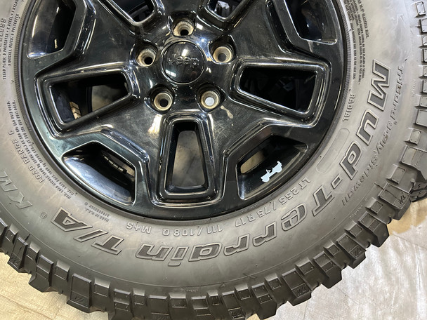 2007-2024 Jeep Wrangler Willy's 17" Gloss Black Wheels Rims w/ Tires / Set of 5 / JK012