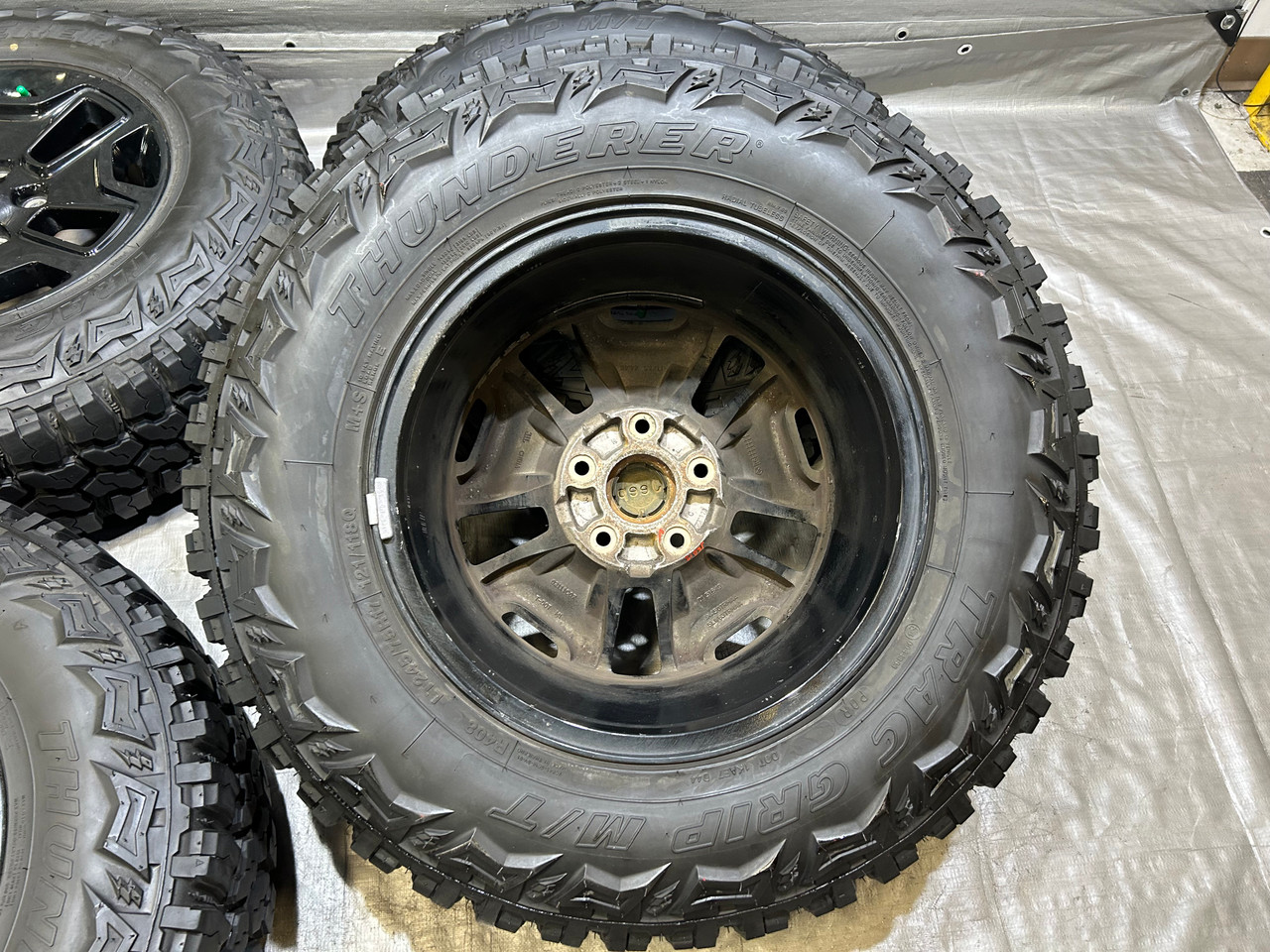 2007-2024 Jeep Wrangler Willy's 17" Gloss Black Wheels Rims w/ Tires / Set of 5 / JK012