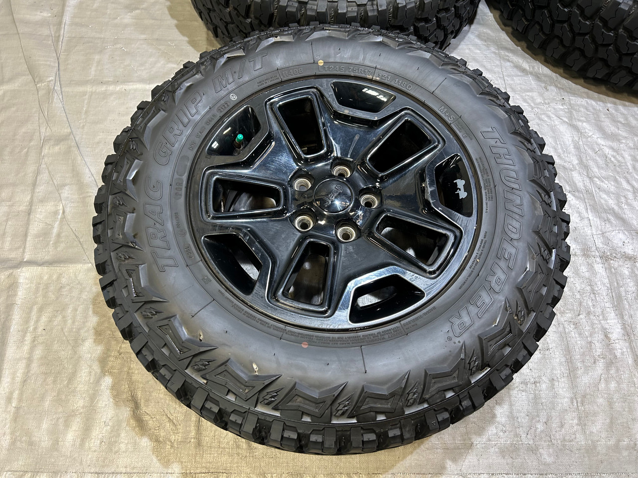 2007-2024 Jeep Wrangler Willy's 17" Gloss Black Wheels Rims w/ Tires / Set of 5 / JK012